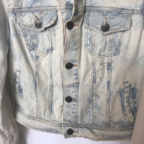 Free People Acid Wash Denim Jacket Size 10 - Picture 2 of 3